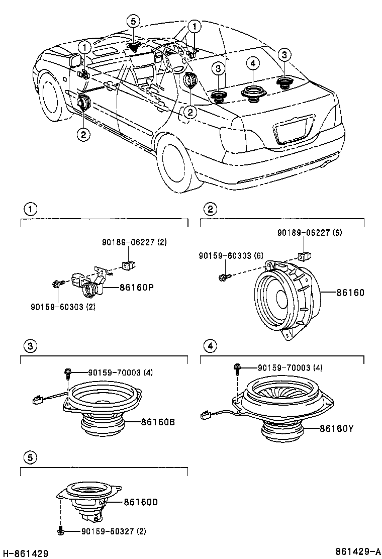 86160-51151 SPEAKER ASSY, FRONT NO.2 product image