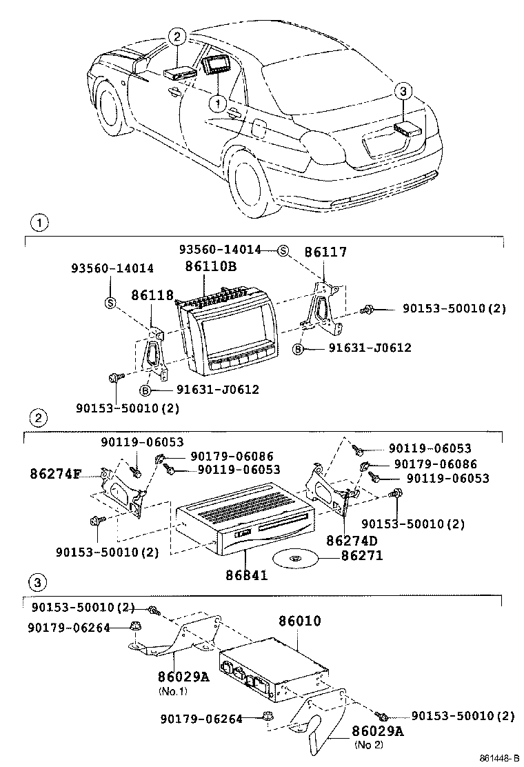 86117-22040 BRACKET, MULTI-DISPLAY CONTROLLER, A product image