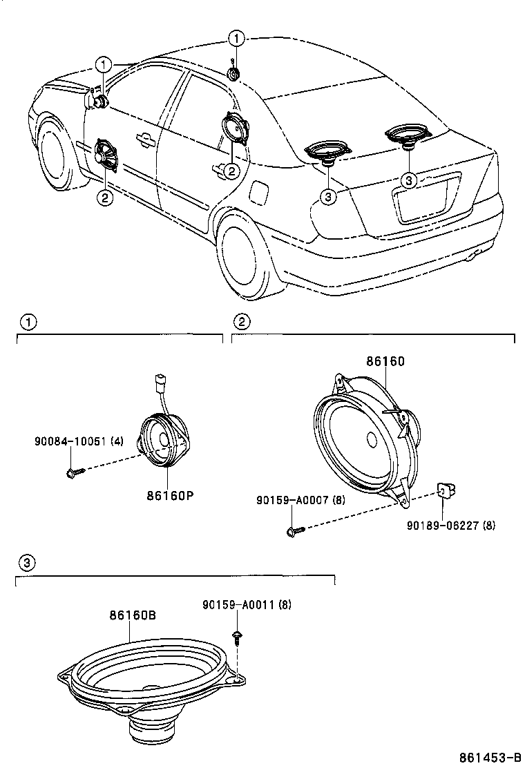 Toyota 86160-AA380 SPEAKER ASSY, FRONT NO.1
