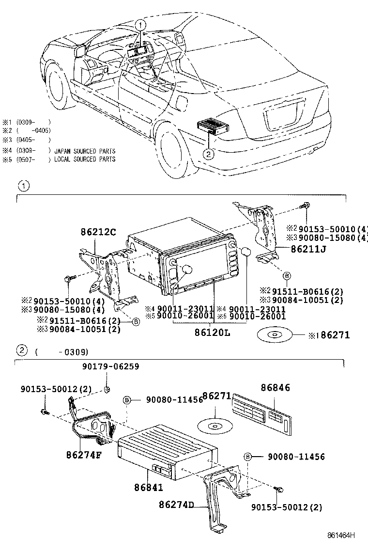 Toyota 86274-33190 BRACKET, DISC PLAYER