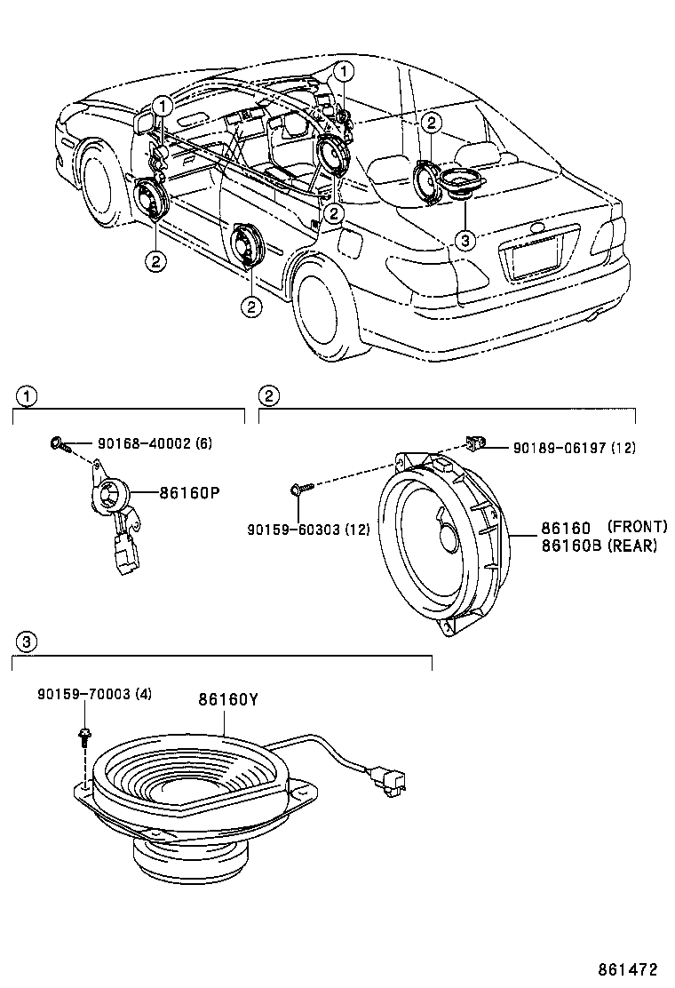 86160-33630 SPEAKER ASSY, REAR NO.2 product image
