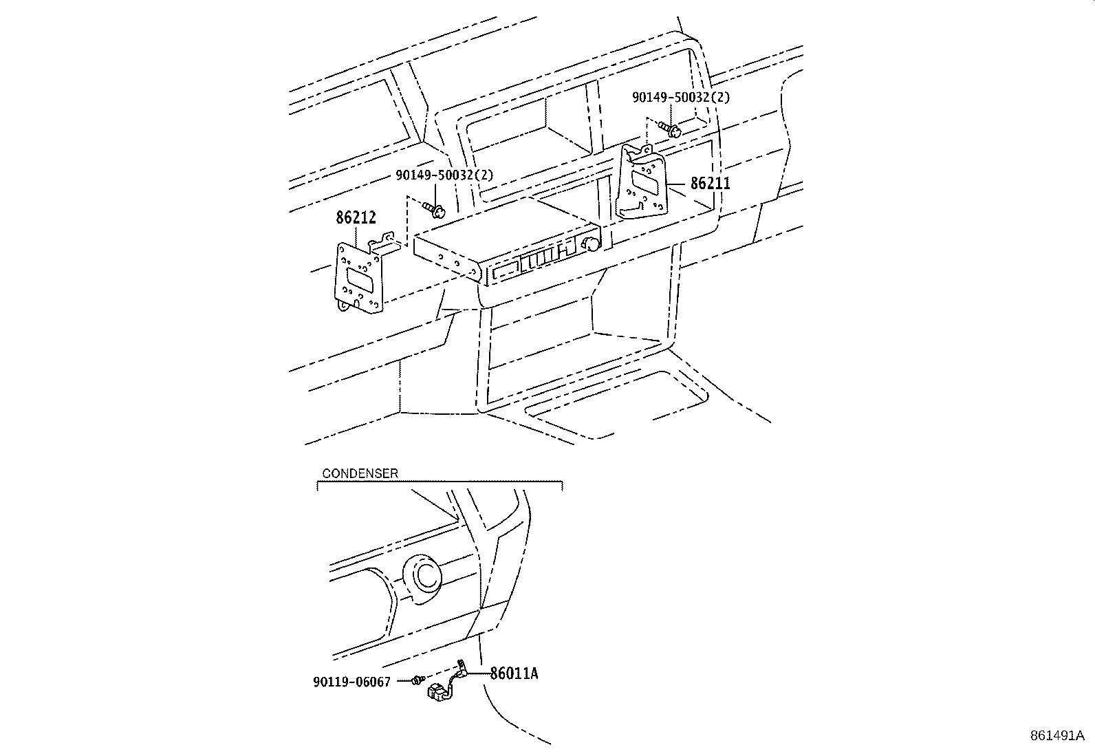 86211-43020 BRACKET, RADIO, NO.1 product image