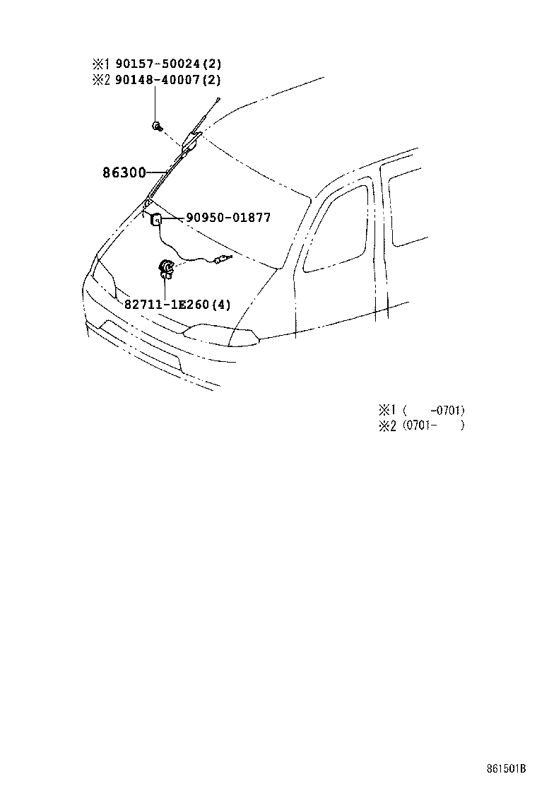 86300-26060 ANTENNA ASSY, W/HOLDER product image