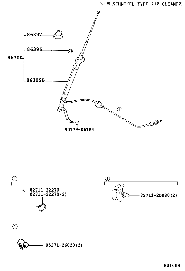 Toyota 86300-90K02 ANTENNA ASSY, W/HOLDER