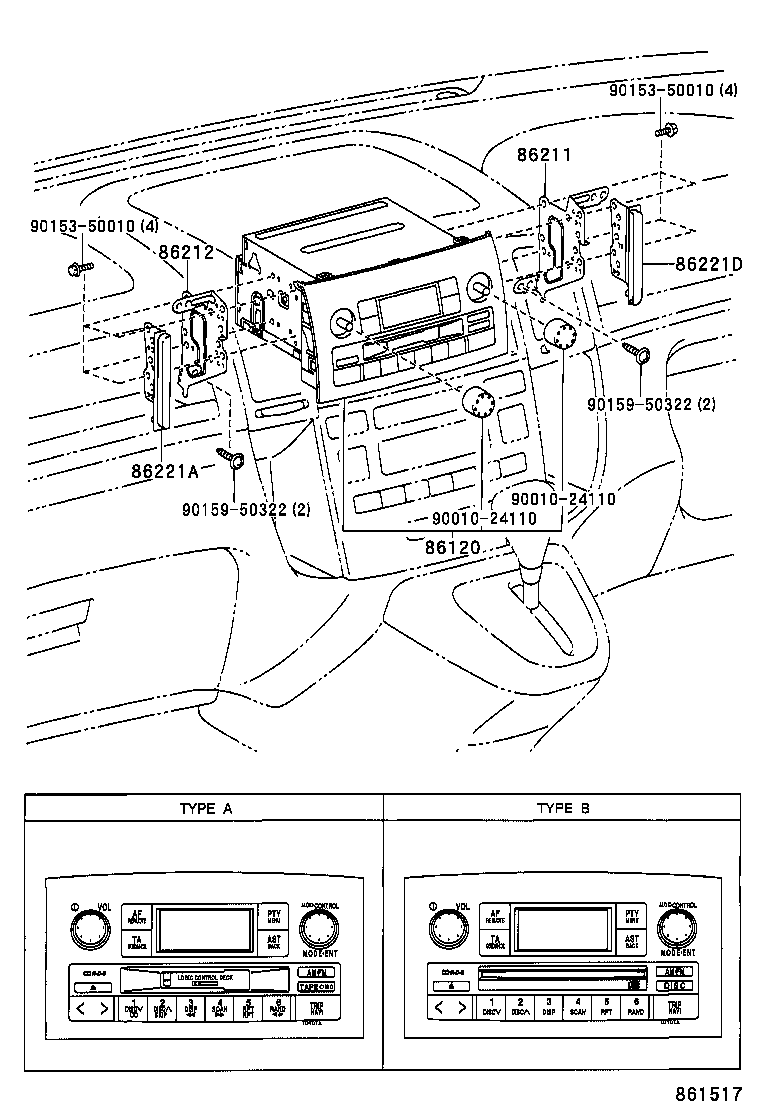 86211-13030 BRACKET, RADIO, NO.1 product image