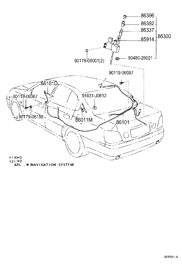 86101-30672 CORD SUB-ASSY, ANTENNA product image