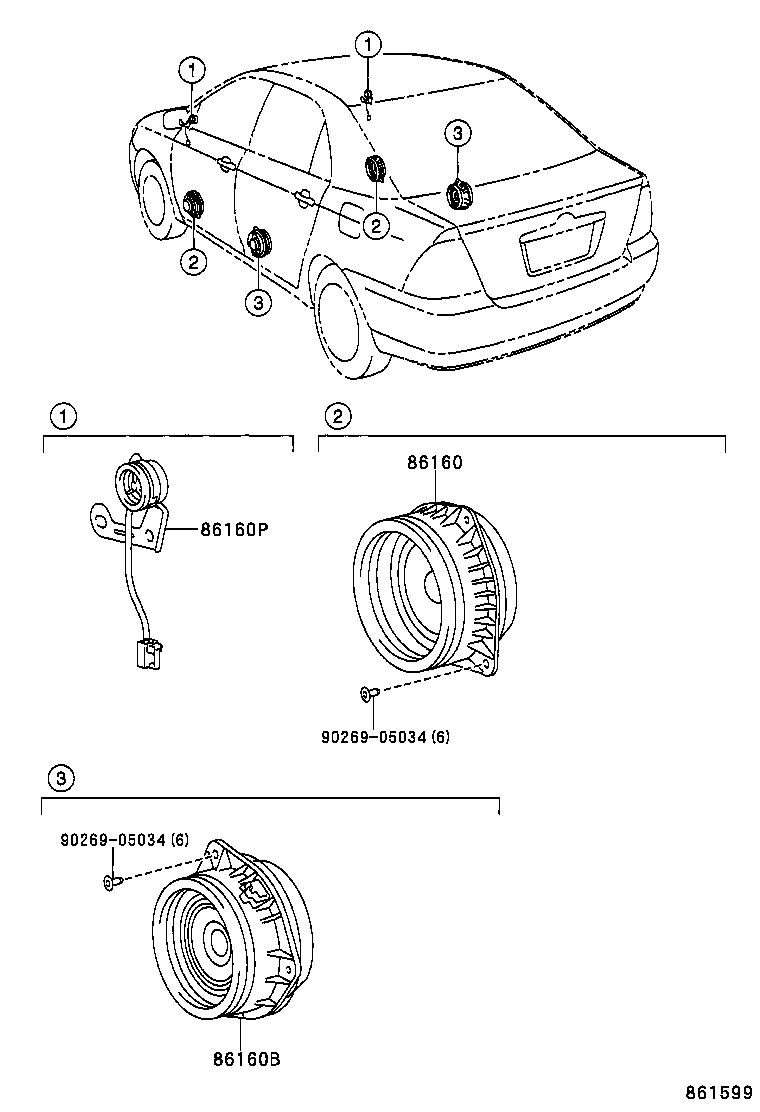 86160-02440 SPEAKER ASSY, FRONT NO.2 product image