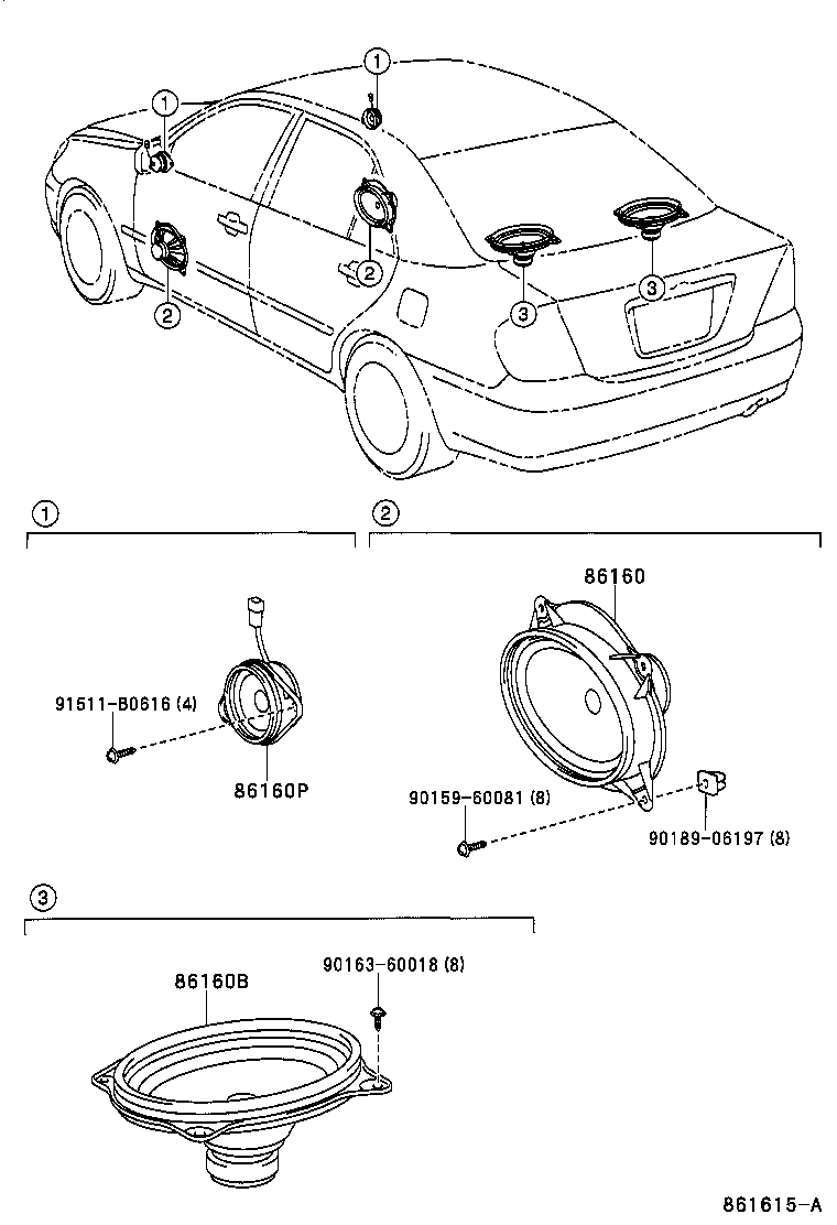 86160-06310 SPEAKER ASSY, REAR product image