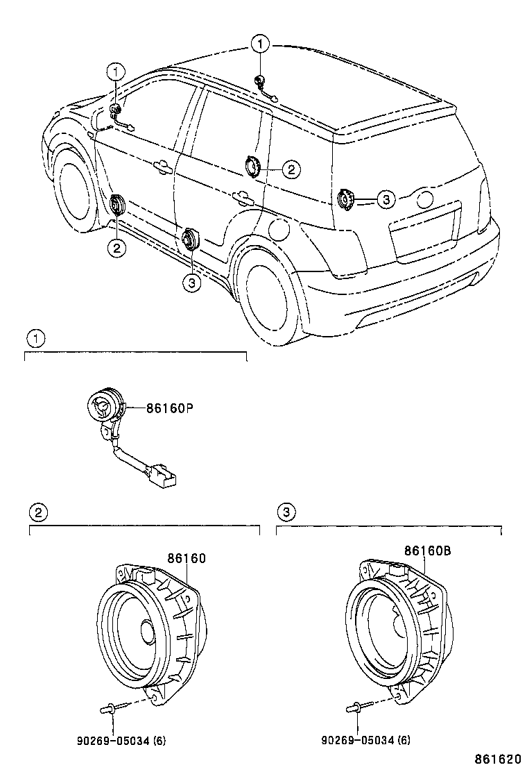 86160-52250 SPEAKER ASSY, FRONT NO.2 product image