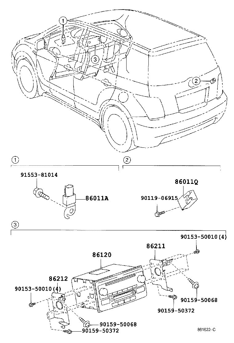 86211-52090 BRACKET, RADIO, NO.1 product image
