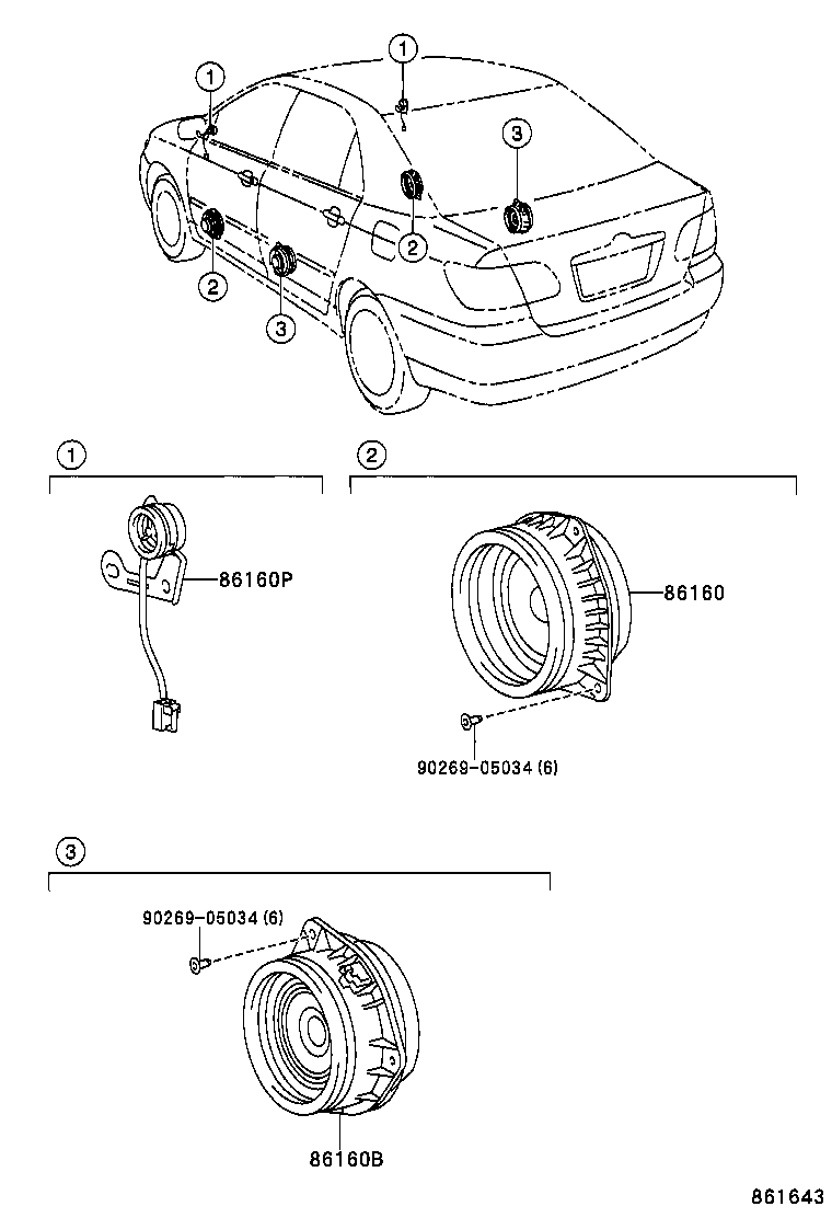 86160-02550 SPEAKER ASSY, FRONT NO.2 product image