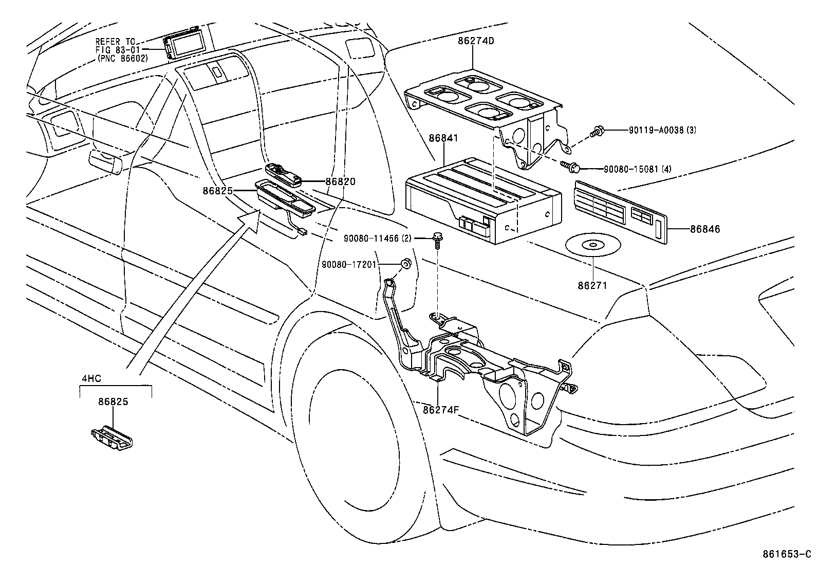 Toyota 86274-41020 BRACKET, DISC PLAYER