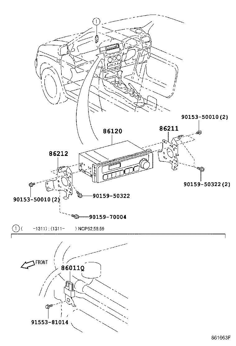 86211-52230 BRACKET, RADIO, NO.1 product image