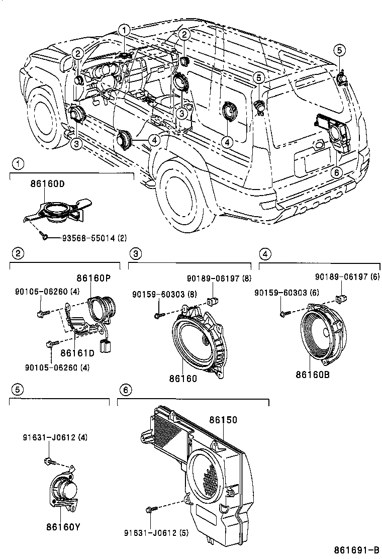 Toyota 86160-35180 SPEAKER ASSY, FRONT NO.2