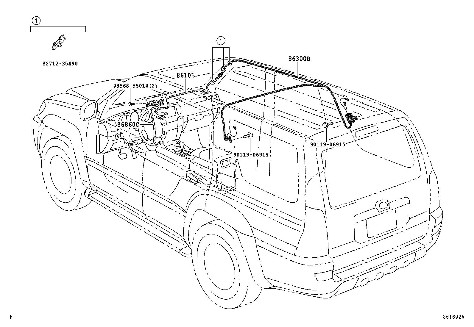 Toyota 86300-35160 ANTENNA ASSY, AMPLIFIER, NO.1