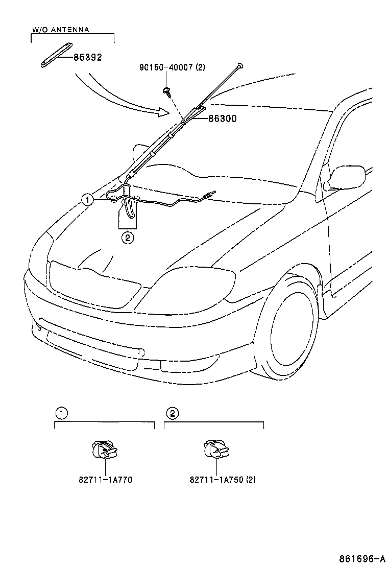 86300-02130 ANTENNA ASSY, W/HOLDER product image