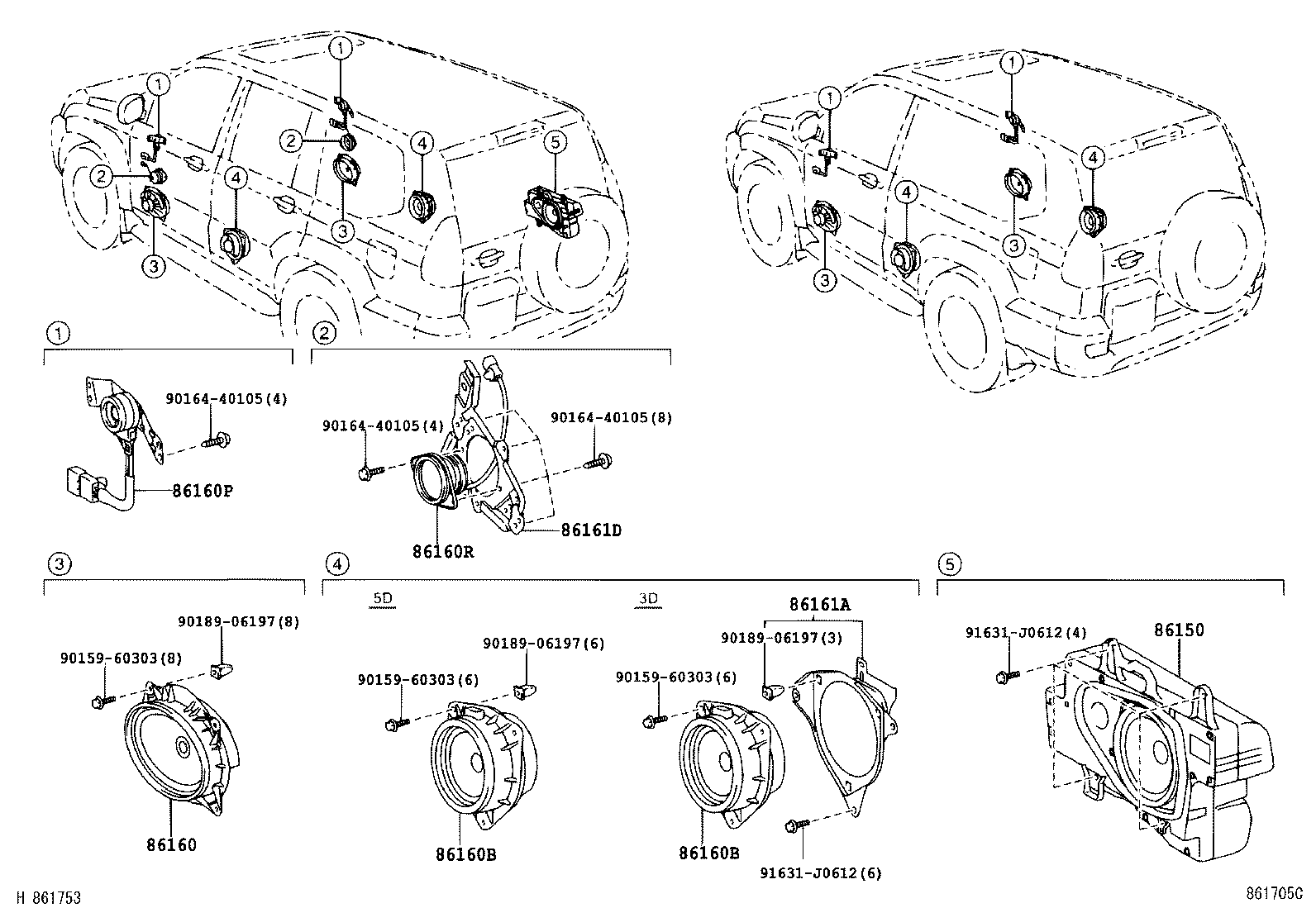 86160-0G020 SPEAKER ASSY, REAR product image