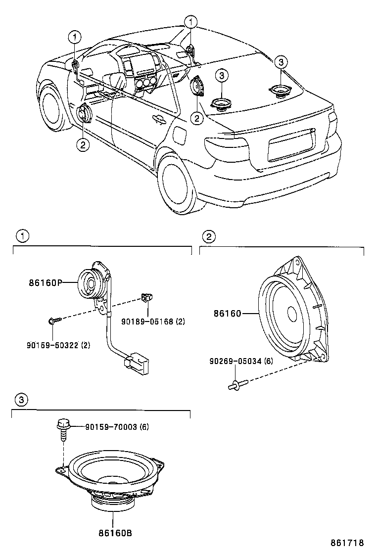 86160-0D060 SPEAKER ASSY, FRONT NO.2 product image
