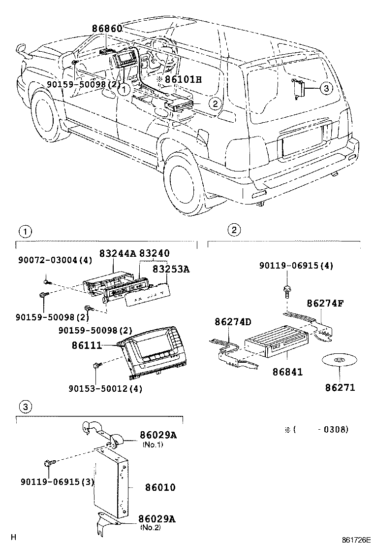 86029-60021 BRACKET SET, TELEVISION, NO.1 product image