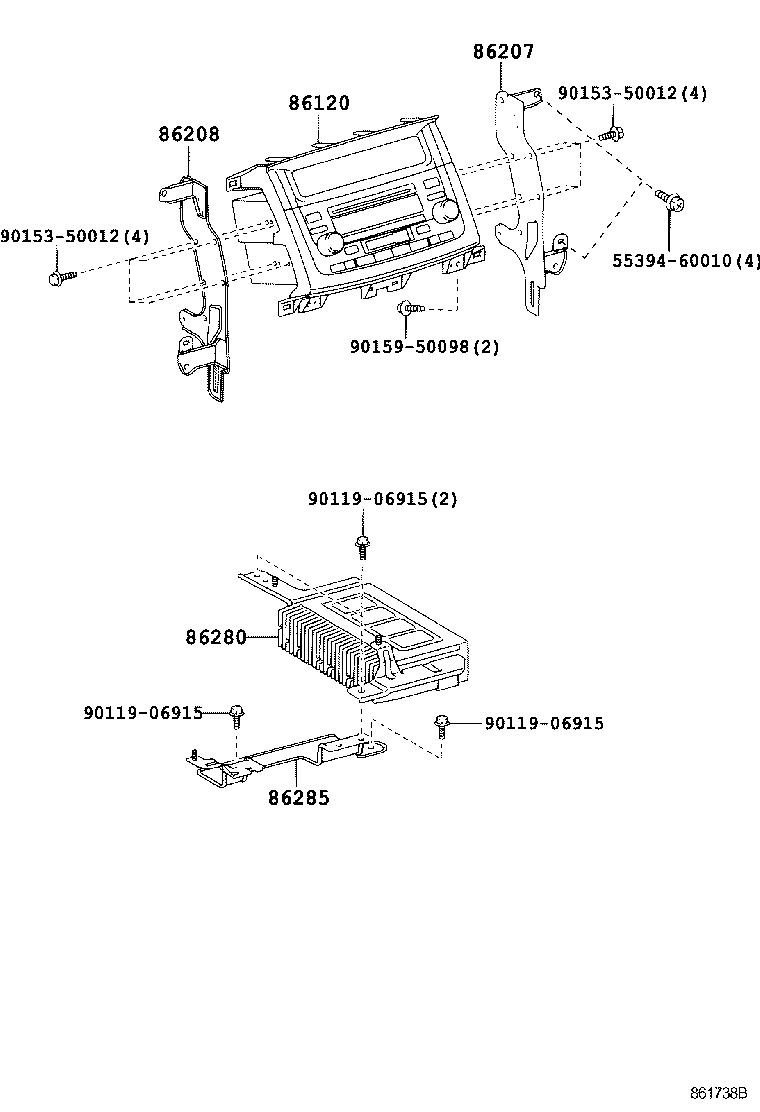 86280-0W052 AMPLIFIER ASSY, STEREO COMPONENT product image