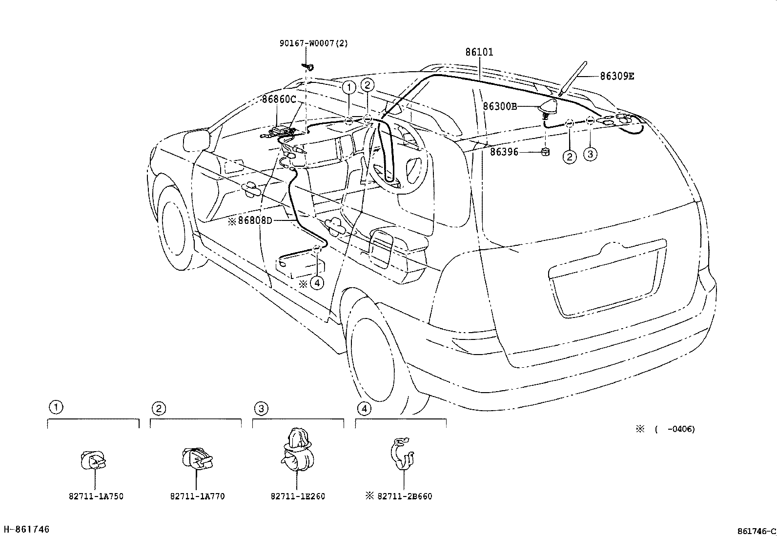 86101-02070 CORD SUB-ASSY, ANTENNA product image