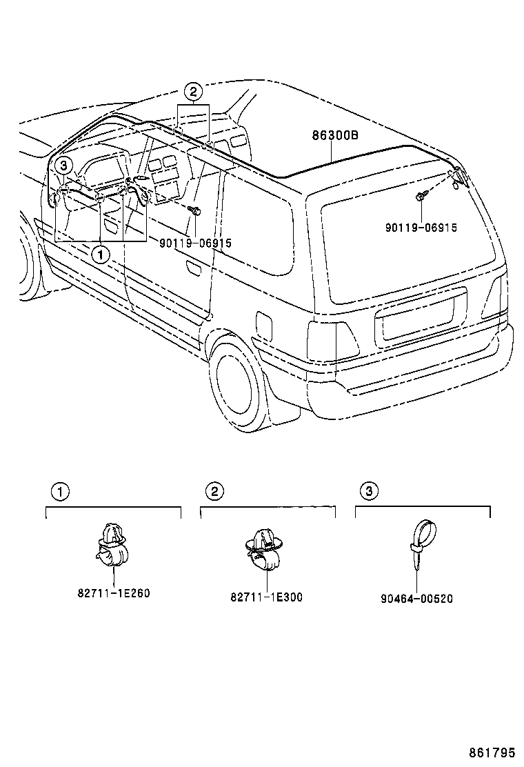 86300-0B010 ANTENNA ASSY, W/HOLDER product image