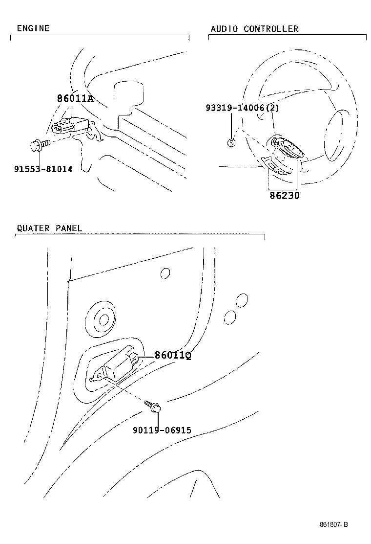 86120-2B620 RECEIVER ASSY, RADIO product image