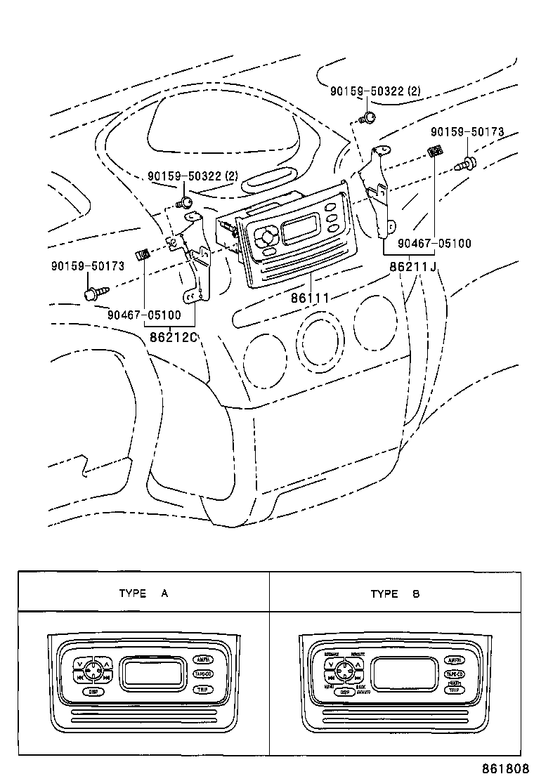 86212-52051 BRACKET, RADIO RECEIVER, NO.2 product image