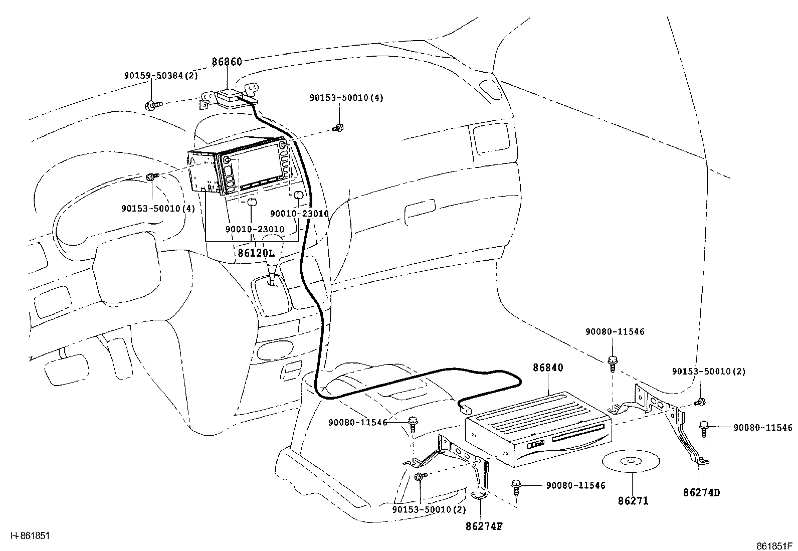 Toyota 86274-45010 BRACKET, DISC PLAYER
