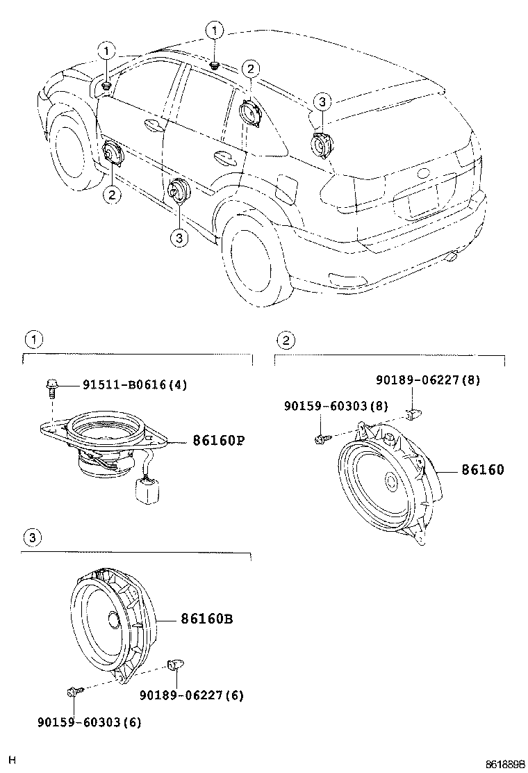 86160-48180 SPEAKER ASSY, FRONT NO.2 product image