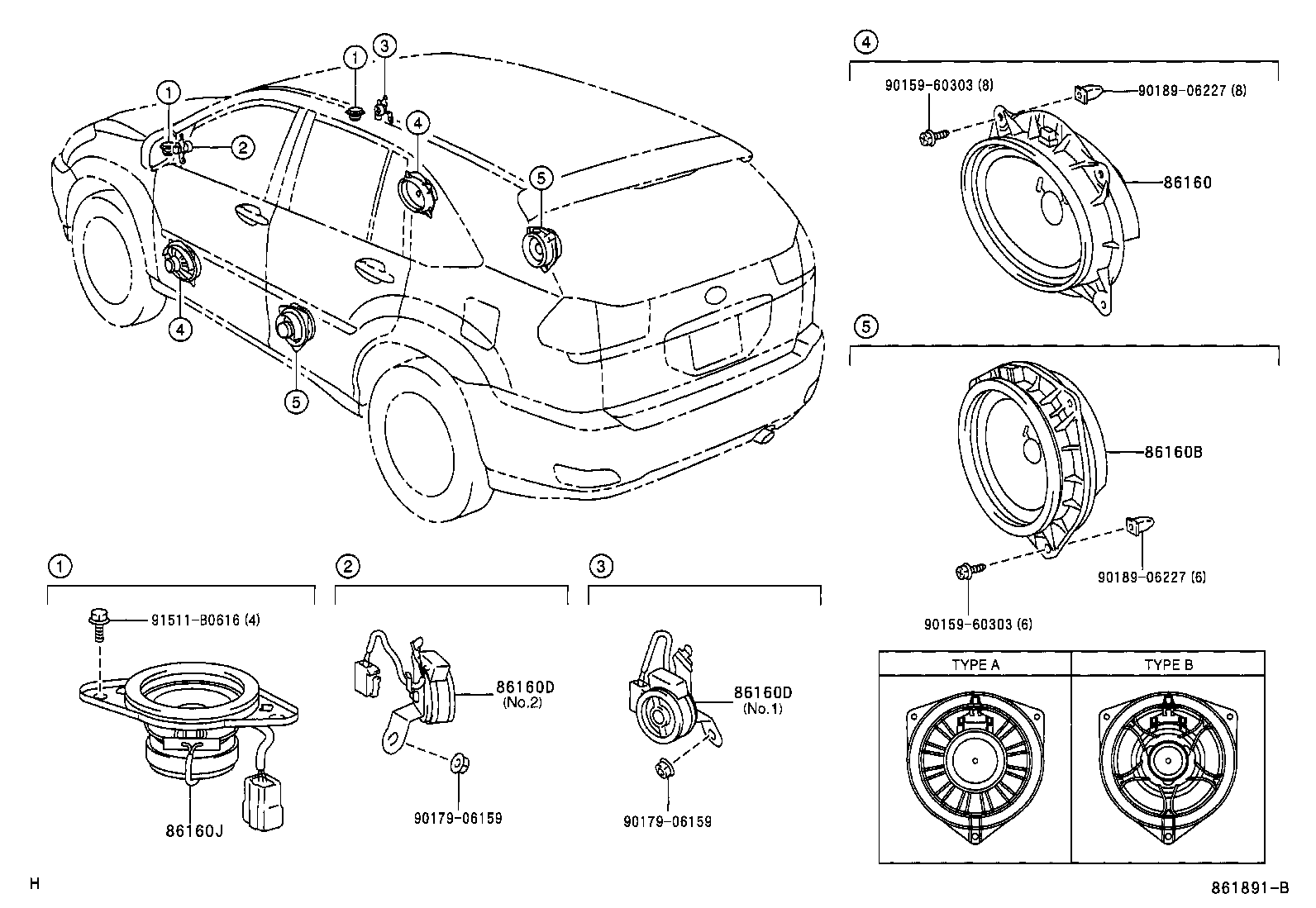 Toyota 86160-0E030 SPEAKER ASSY, FRONT NO.3
