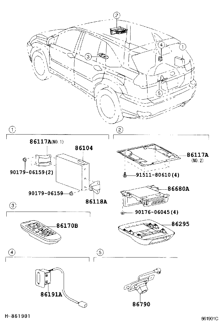 Toyota 86170-45010 SWITCH & VOLUME ASSY, TELEVISION