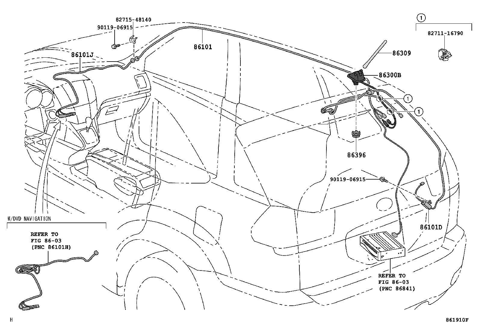 Toyota 86300-48140 ANTENNA ASSY, AMPLIFIER, NO.1