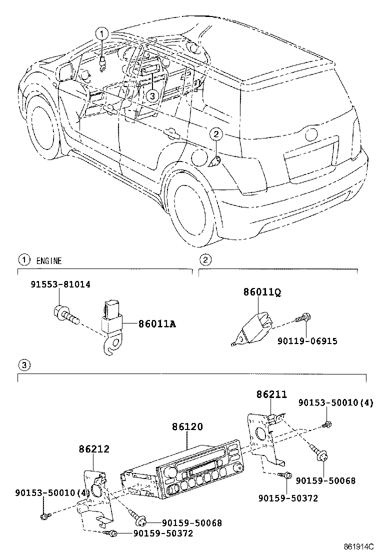 86211-52091 BRACKET, RADIO, NO.1 product image