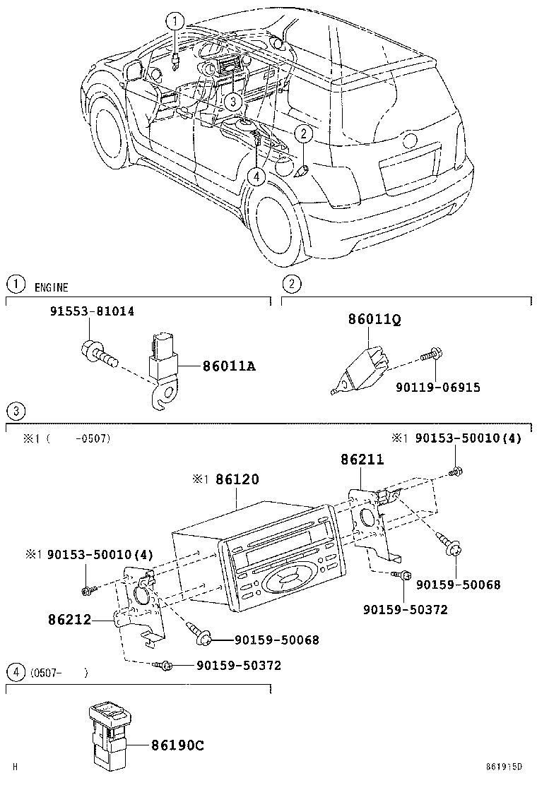 Toyota 86212-52091 BRACKET, RADIO, NO.2