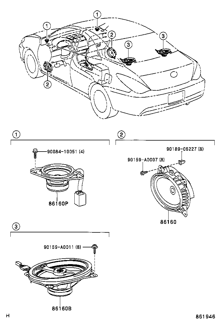 86160-AE030 SPEAKER ASSY, REAR product image