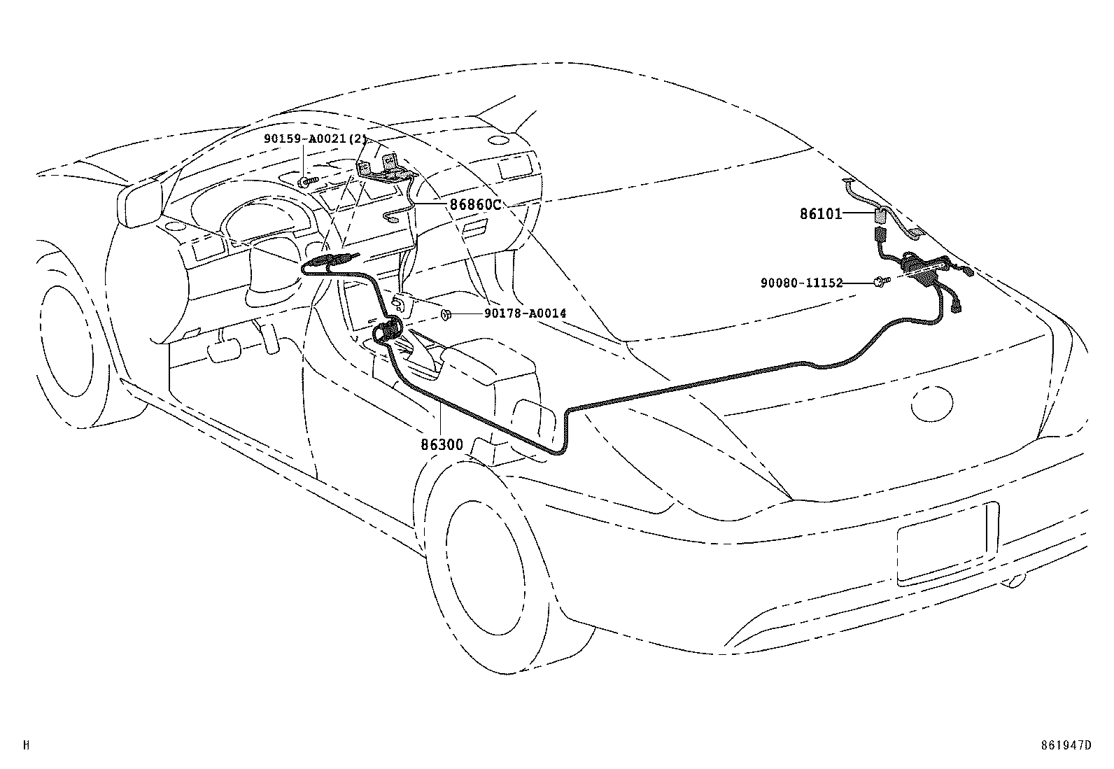 Toyota 86300-06060 ANTENNA ASSY, AMPLIFIER, NO.1