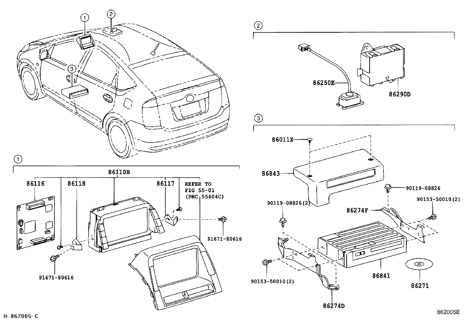 Toyota 86116-47140 CONTROLLER, VIDEO