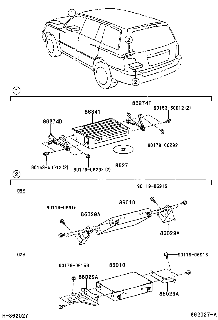 86029-48070 BRACKET SET, TELEVISION, NO.1 product image