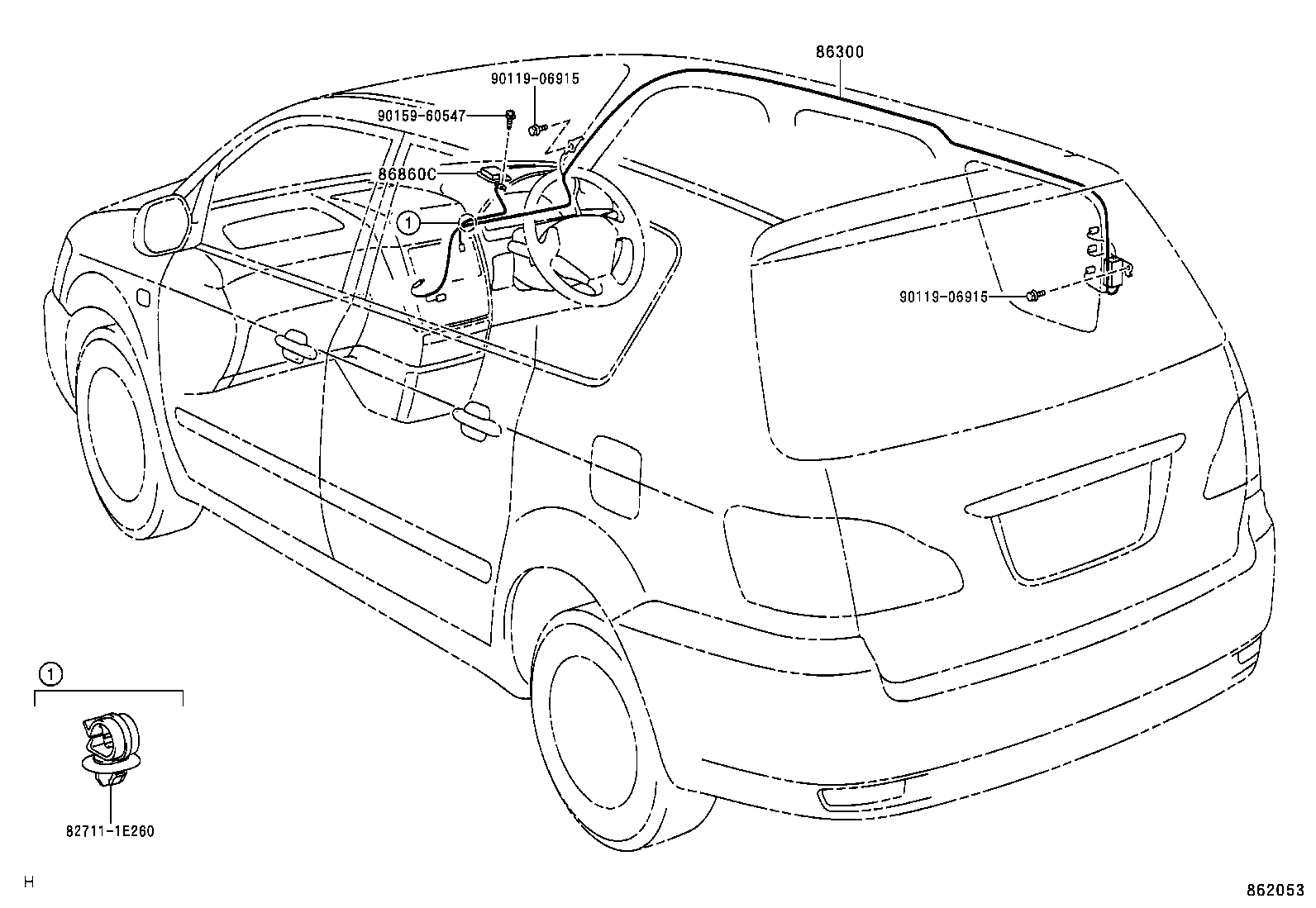 86860-44080 ANTENNA ASSY, NAVIGATION product image