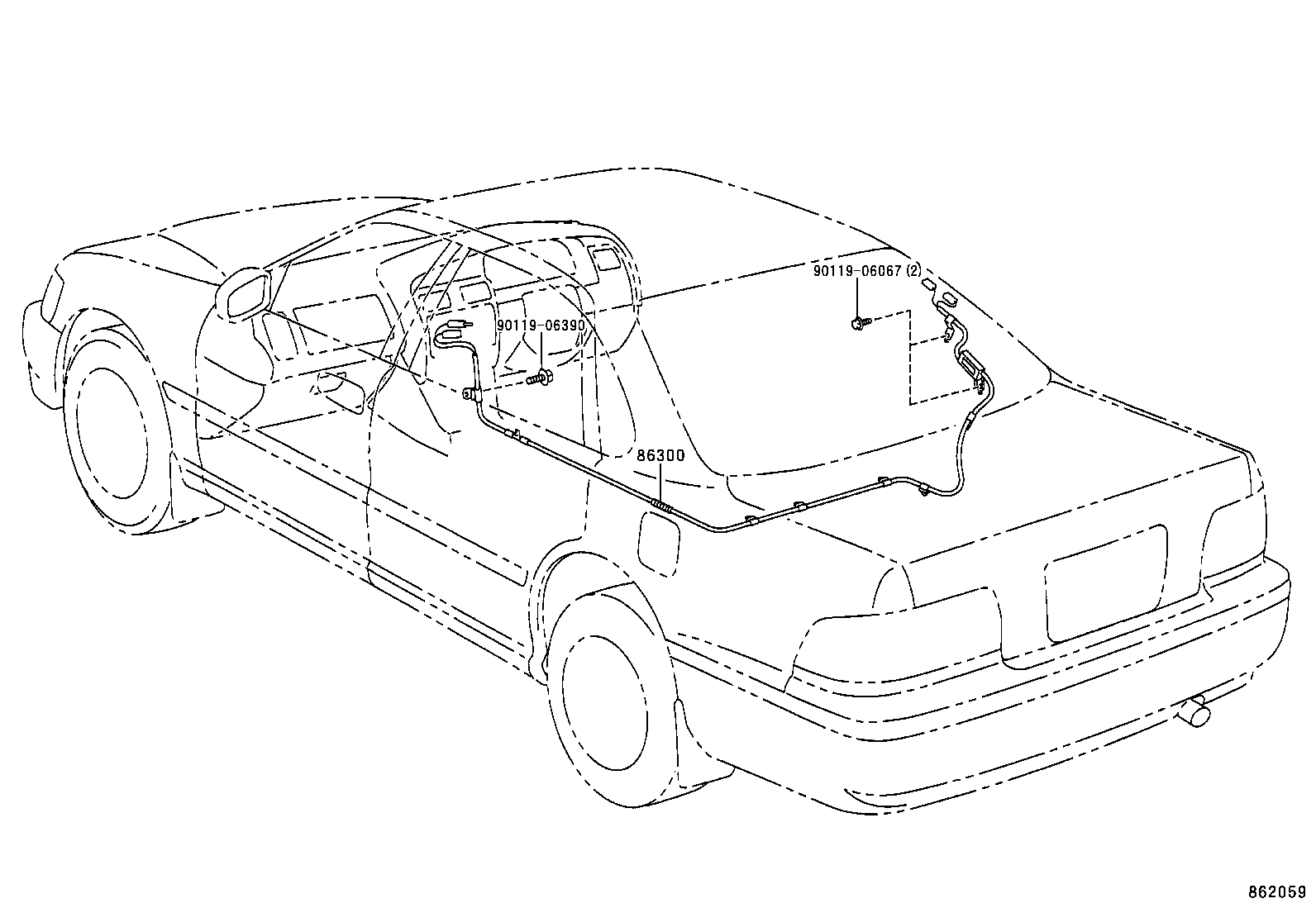 86300-YF030 ANTENNA ASSY, W/HOLDER product image
