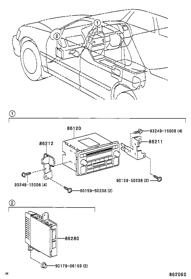 86212-YF030 BRACKET, RADIO, NO.2 product image