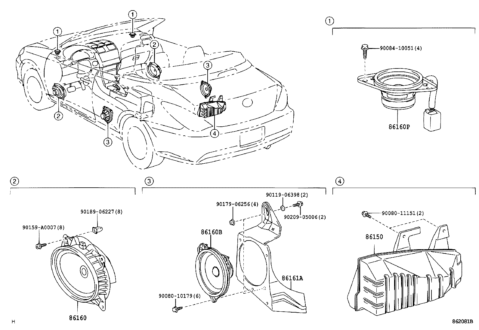 Toyota 86160-0W760 SPEAKER ASSY, FRONT NO.1