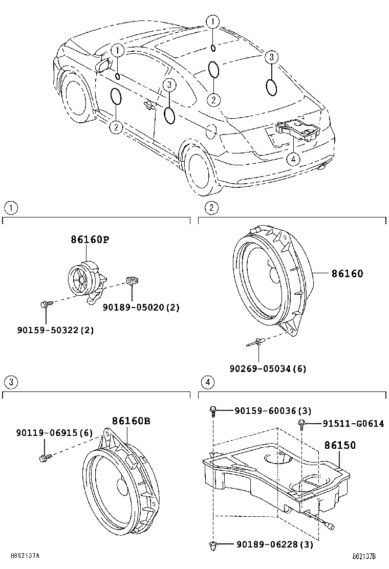 Toyota 86160-21120 SPEAKER ASSY, FRONT NO.2