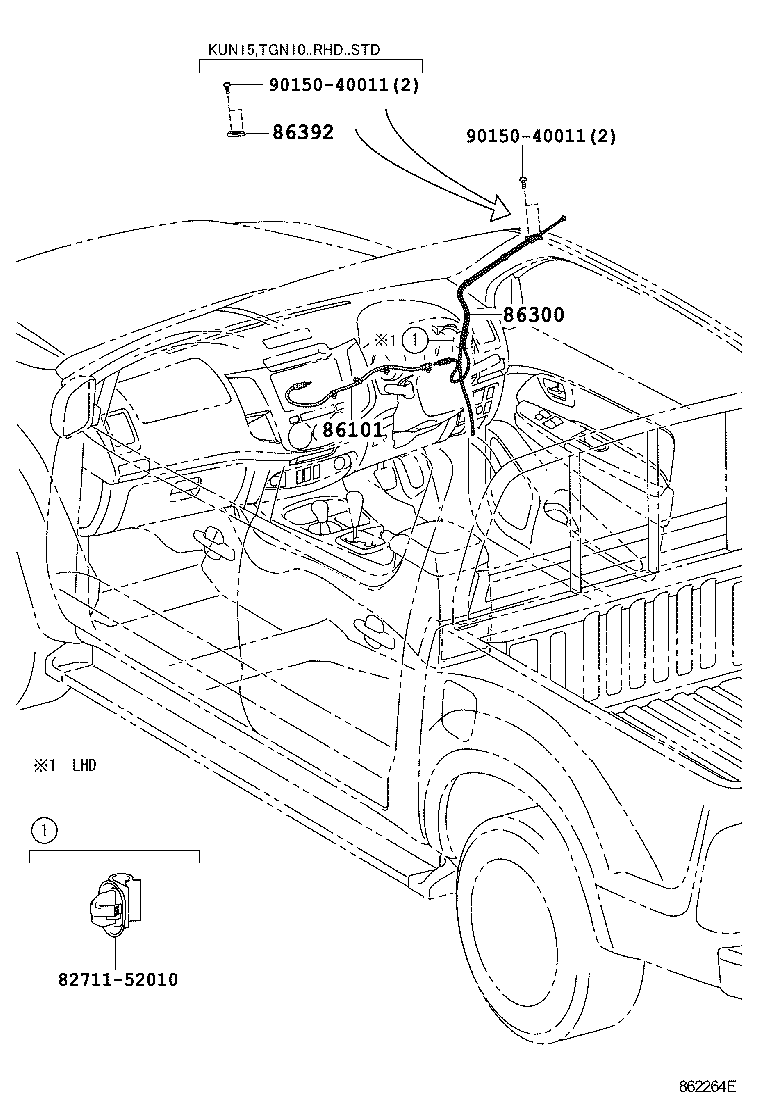 Toyota 86300-0K050 ANTENNA ASSY, W/HOLDER