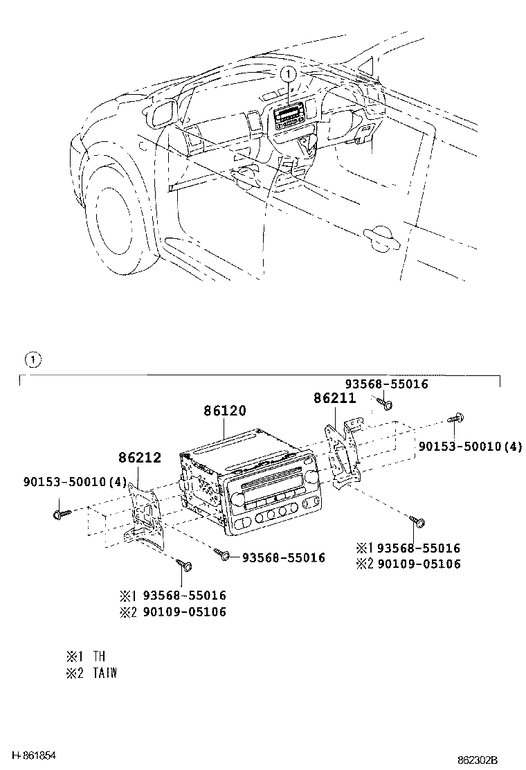 86212-0M010 BRACKET, RADIO, NO.2 product image