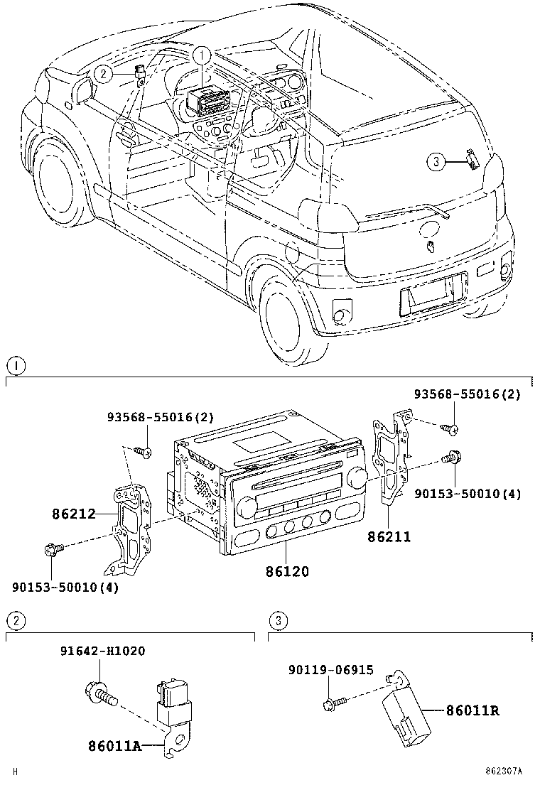 86212-52190 BRACKET, RADIO, NO.2 product image
