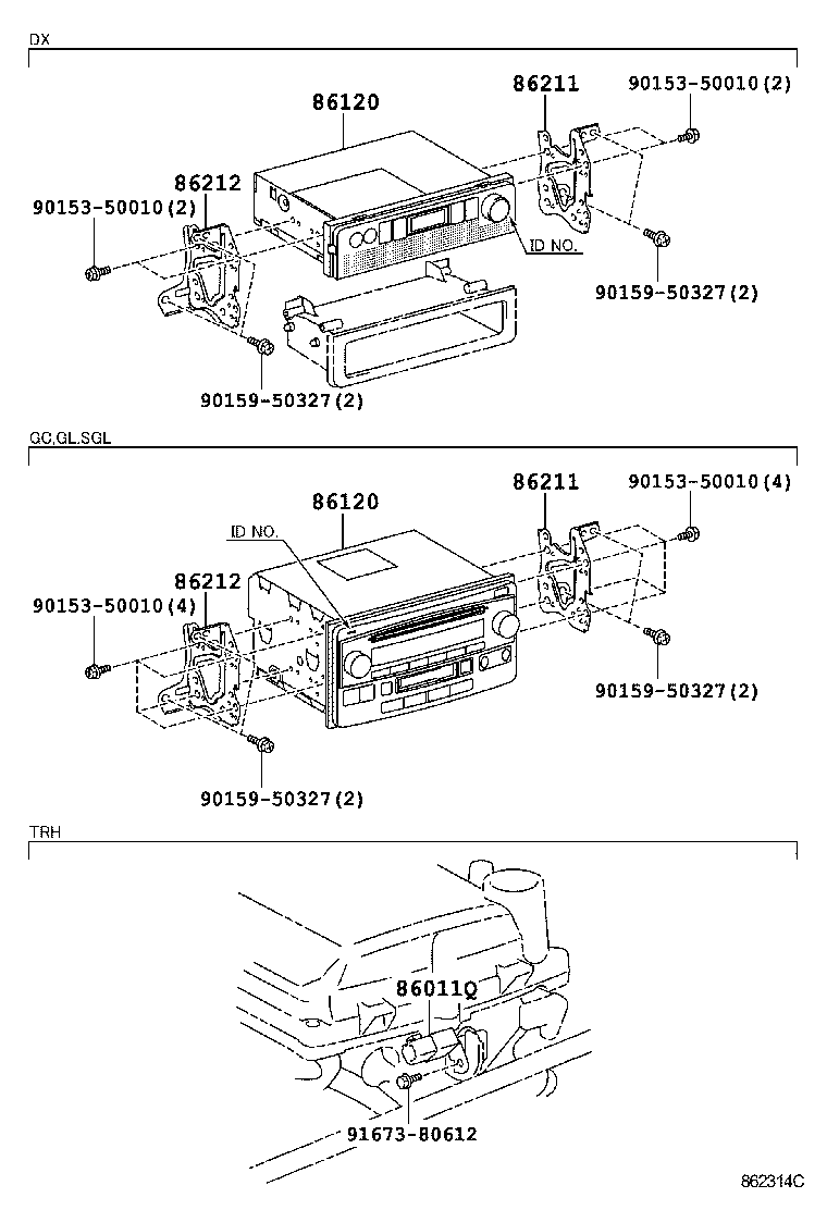 86120-26050 RECEIVER ASSY, RADIO product image