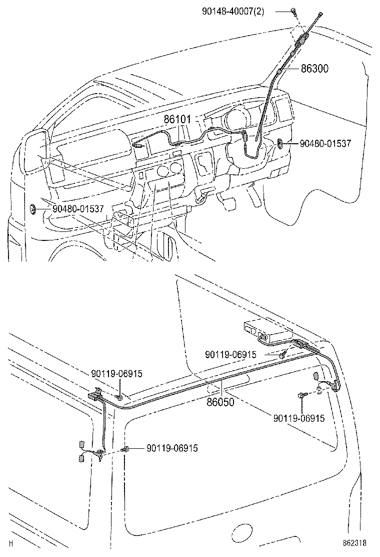86050-26360 ANTENNA ASSY, TELEVISION product image