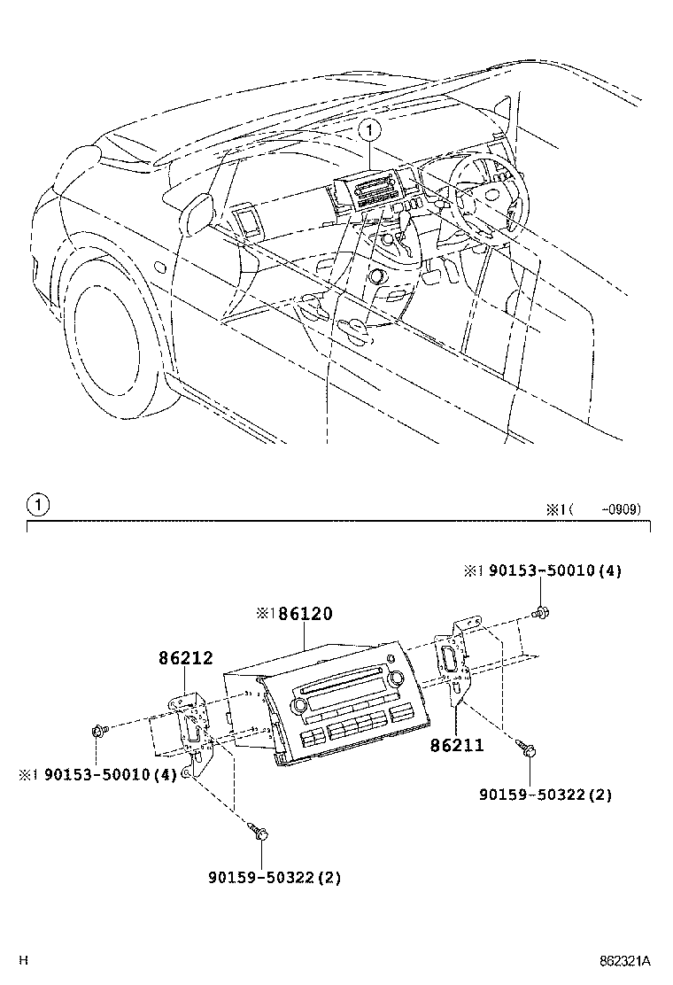 86211-44070 BRACKET, RADIO, NO.1 product image